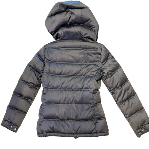 Prada Authentic Silver Gray Short Down Puffer Quilted Fox Fur Hood 40/XS $1500 - Picture 15 of 16